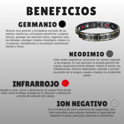 PULSERA UNISEX ¡DALE EL EQUILIBRIO QUE TU CUERPO MERECE! + EN ACERO IMOXIDABLE Y ORO LAMINADO