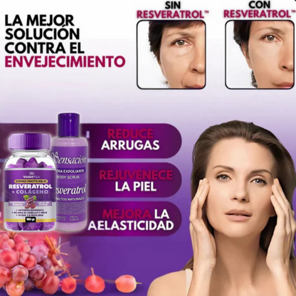 💜 COMBO SUPLEMENTO RESVERATROL + CREMA CON RESVERATROL | FIRMEZA, HIDRATACIÓN Y ENERGÍA CELULAR + ENVÍO GRATIS