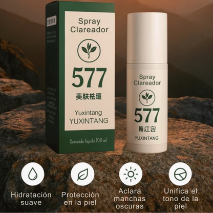 Spray aclarante 577 - Despigmenta la piel, Repara los daños causados por el sol y Seguro para todos tipo de piel - ¡Gran promo 2 unidades!