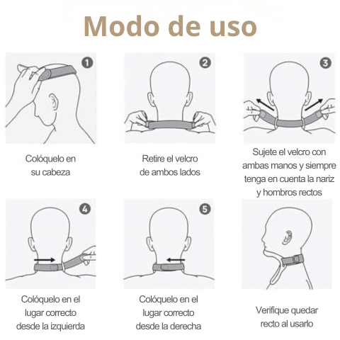 Soporte cervical ajustable - Alivia los dolores de cuello, la postura de la cabeza y tiene un diseño ergonómico - ¡Cómodo y practico!