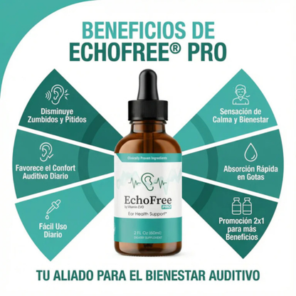 Gotas echofree PAGA 1 LLEVA 2 - Alivia el molesto tinnitus sin terapia de sonido, fortalece el tímpano y promueve una mejor calidad de descanso