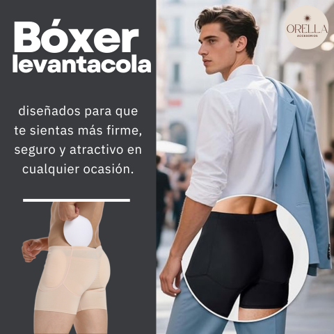 Bóxer levantacola para hombres - levanta los glúteos, mantiene el abdomen firme y la entrepierna con soporte de bolsa 3D - ¡Atrévete a lucir más firme y seguro!