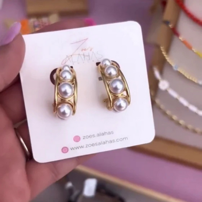 ARETES PERLAS ELEGANCIA ¡UN ESTILO ÚNICO! + ENVÍO GRATIS