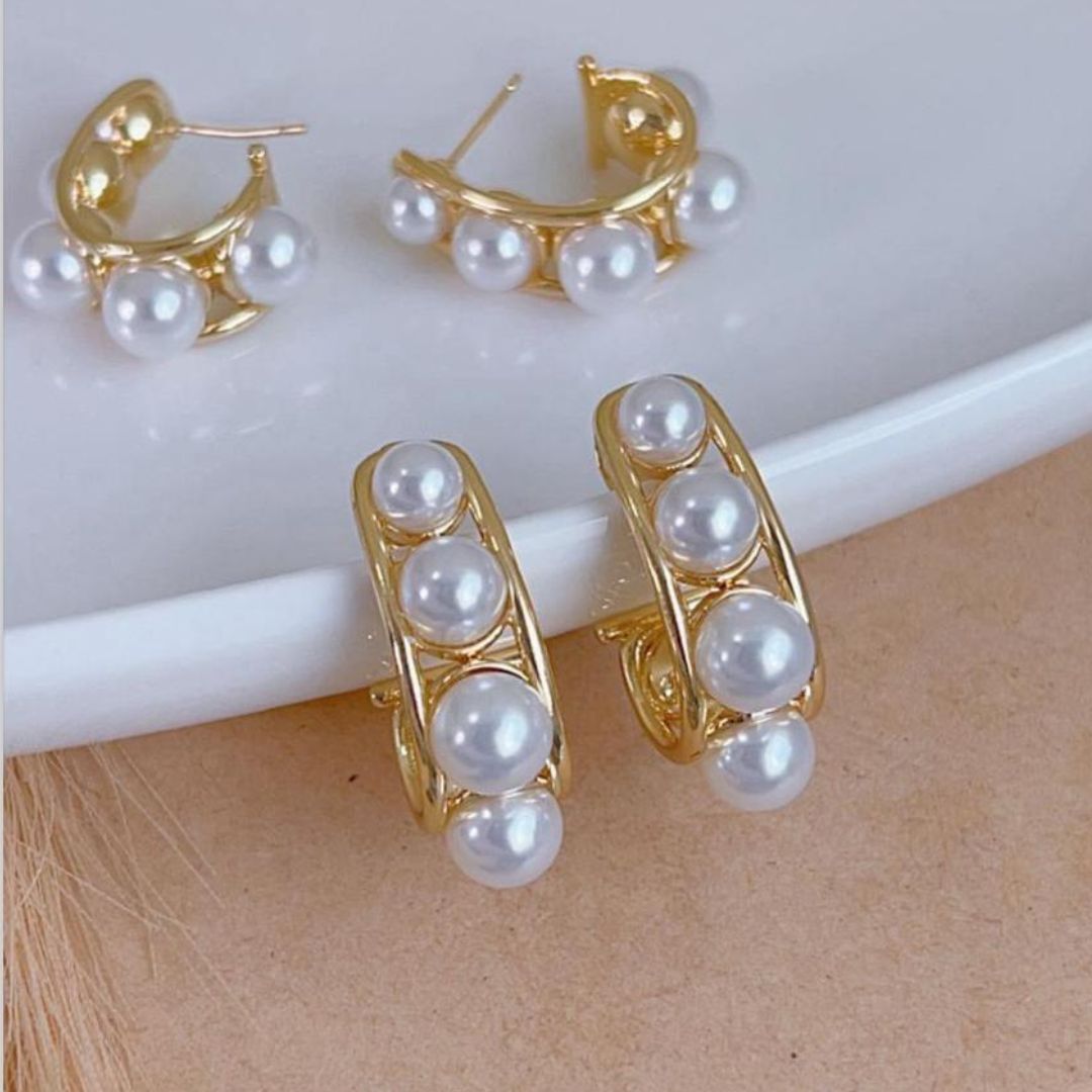 ARETES PERLAS ELEGANCIA ¡UN ESTILO ÚNICO! + ENVÍO GRATIS