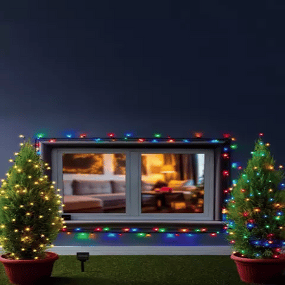 Luces navideñas - incluye panel solar, multicolor con 8 modos, son de 20 metros y resistente al agua - ¡Ahorra energía! 50% DCT
