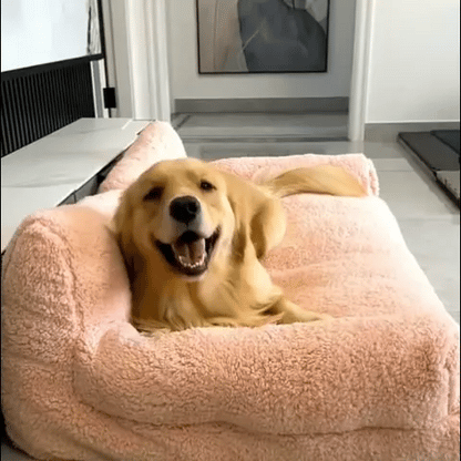 Sofá para mascotas - Diseño anti estrés, tela de peluche, Relleno extra acolchado y vienen 3 tamaños para que escojas - ¡Hazlo feliz hoy mismo!