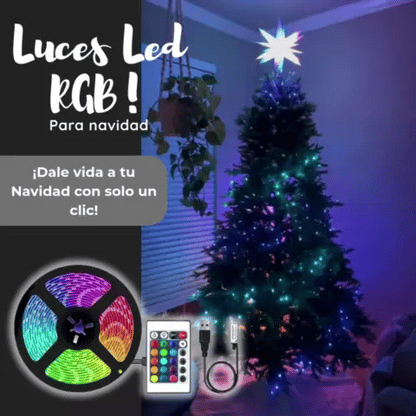 Luces RGB para navidad  Con control remoto, trae variedad de colores y efectos - ¡No dejes que se te haga tarde para comprar tus luces!