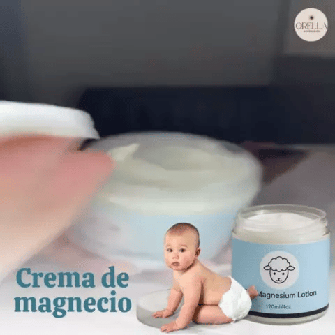 Crema de magnesio para bebés y niños - Ayuda a que se duerman más rápido, calma a los niños y los relaja en minutos- ¡Necesitas esta crema ahora en tu hogar!