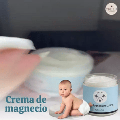 Crema de magnesio para bebés y niños - Ayuda a que se duerman más rápido, calma a los niños y los relaja en minutos- ¡Necesitas esta crema ahora en tu hogar!