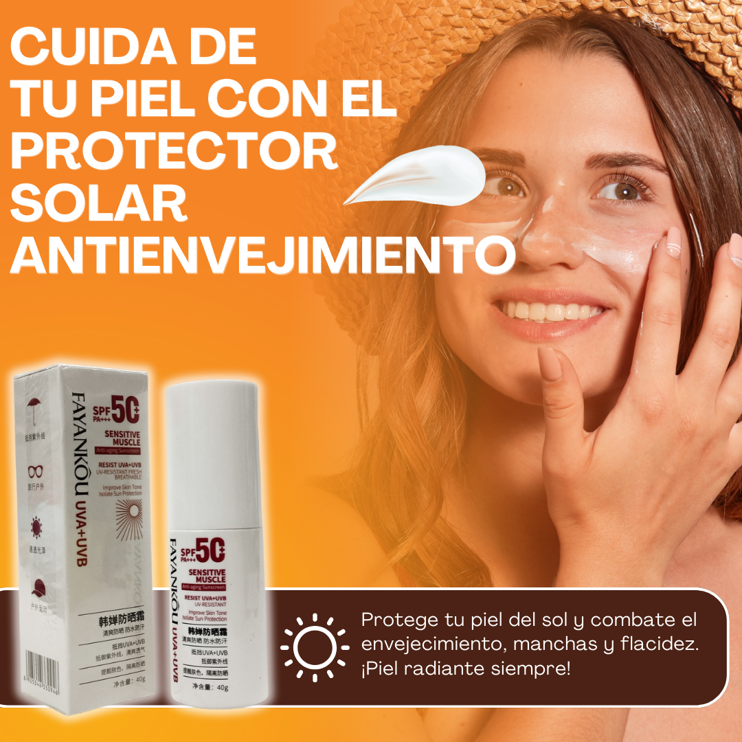 PROTECTOR SOLAR ANTIENVEJECIMIENTO ¡TU CUIDADO ES TU BELLEZA!  OFERTA 2X 1 +  ENVÍO GRATIS