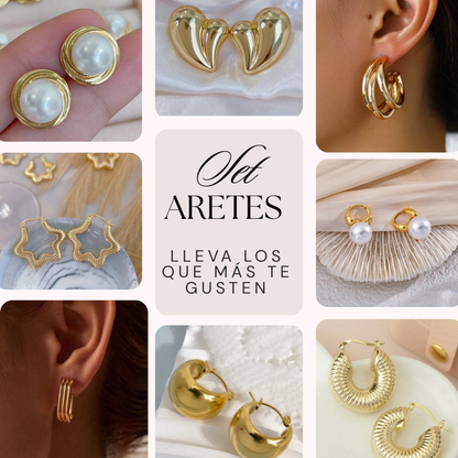 Pack a tu Medida Aretes ORELLA (Escoge el pack con tus favoritas) ¡SUPER OFERTA x2 x3 x4!  DOBLE BAÑO DE ORO DE 18K + ENVÍO GRATIS