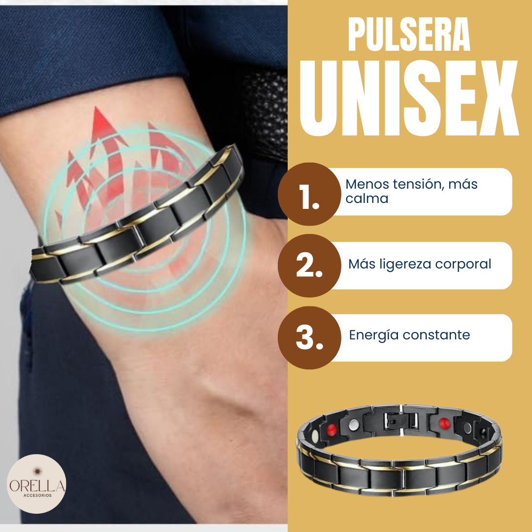 PULSERA UNISEX ¡DALE EL EQUILIBRIO QUE TU CUERPO MERECE! + EN ACERO IMOXIDABLE Y ORO LAMINADO
