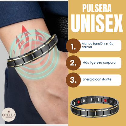 PULSERA UNISEX ¡DALE EL EQUILIBRIO QUE TU CUERPO MERECE! + EN ACERO IMOXIDABLE Y ORO LAMINADO