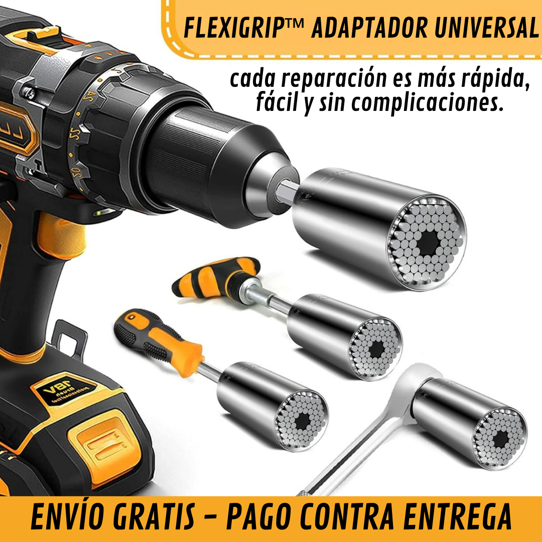 FLEXIGRIP™ DESTORNILLADOR ADAPTADOR UNIVERSAL ¡LA PIEZA QUE HACE FALTA EN TUS HERRAMIENTAS! + INSTRUCCIONES DE USO + ENVÍO GRATIS
