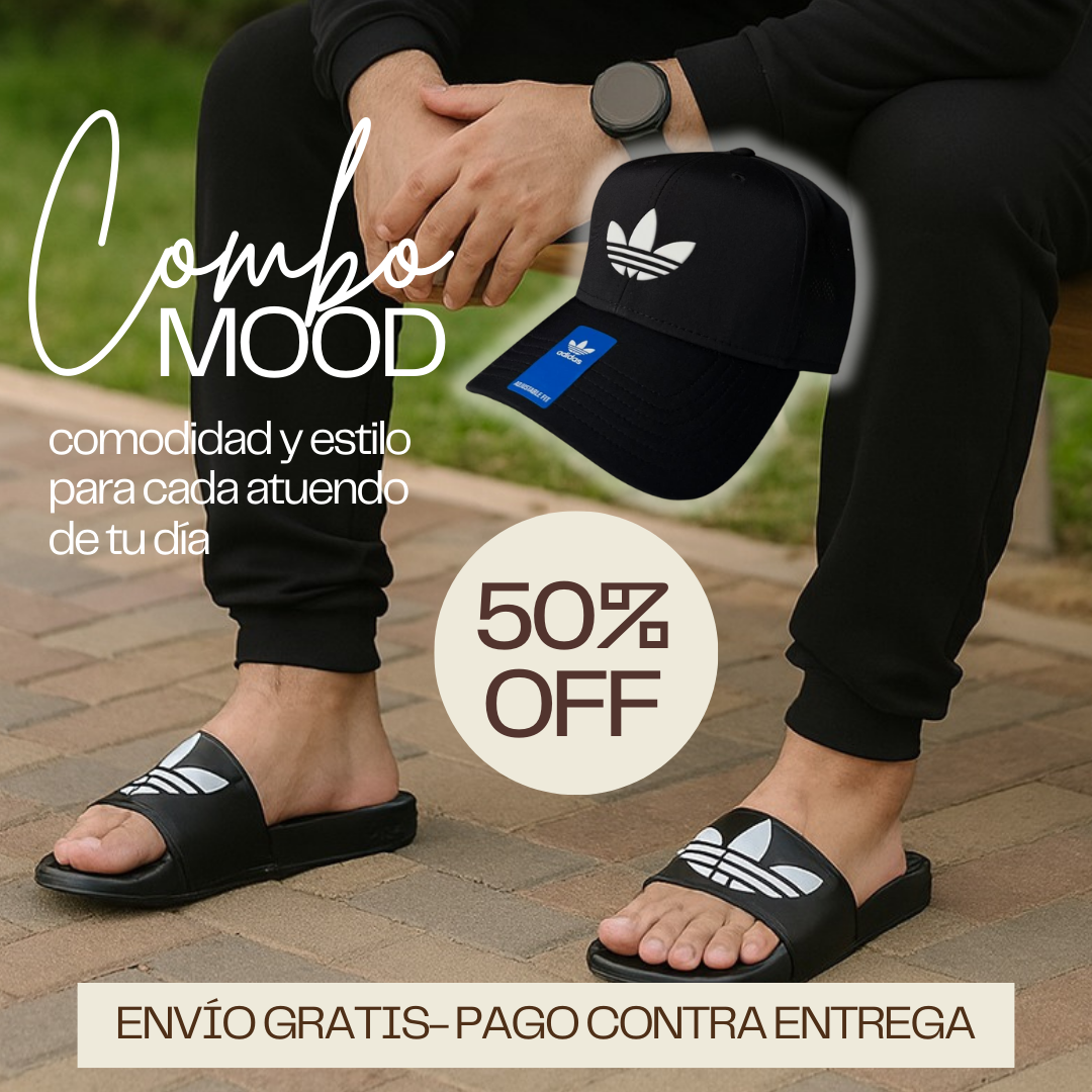 COMBO MOOD ADIDAS™: SANDALIAS + GORRA ¡TU ESTILO COMIENZA DESDE LOS PIES! + TENEMOS DESDE LA TALLA 37 HASTA LA 43 + ENVÍO GRATIS